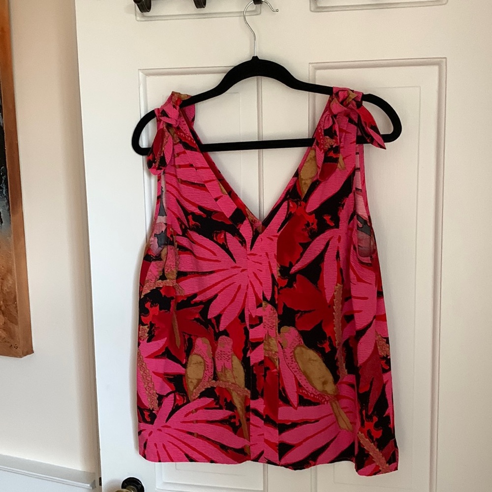 J Crew tropics print top size M